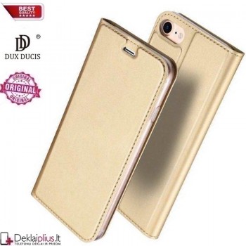 Dux Ducis dirbtinės odos atverčiamas dėklas - auksinės spalvos (Iphone 7/8/Se 2020/Se 2022)